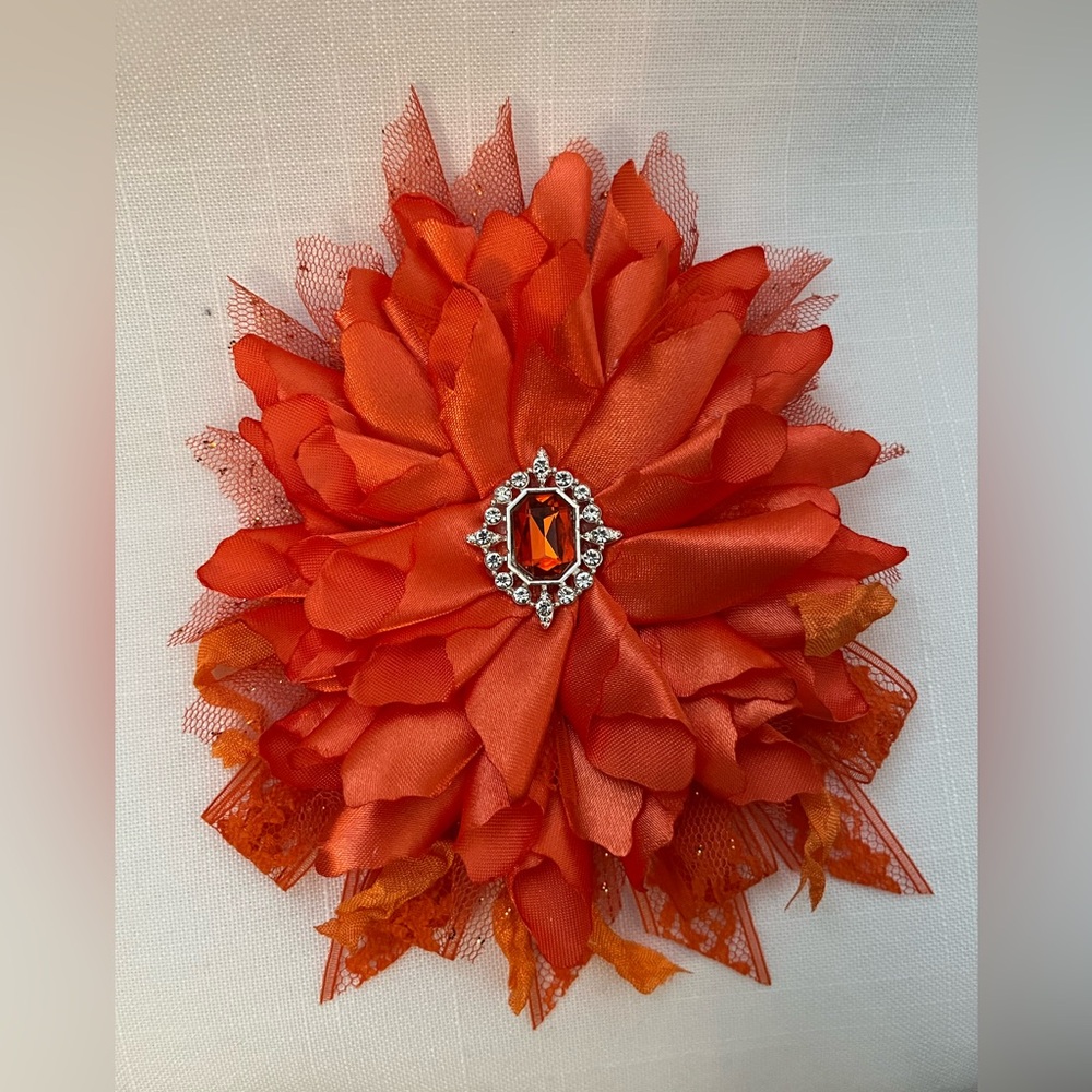 Fabric flower brooch